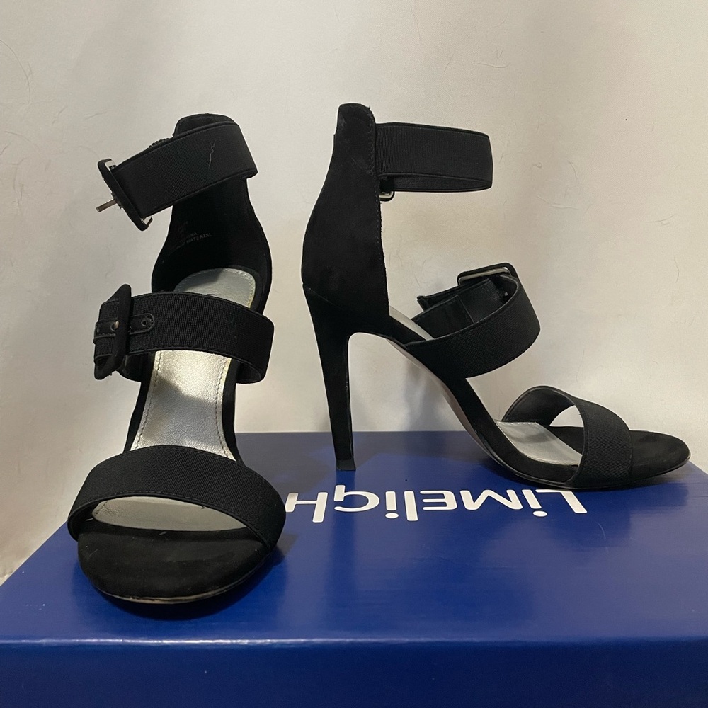 Aria Black Strappy Heels